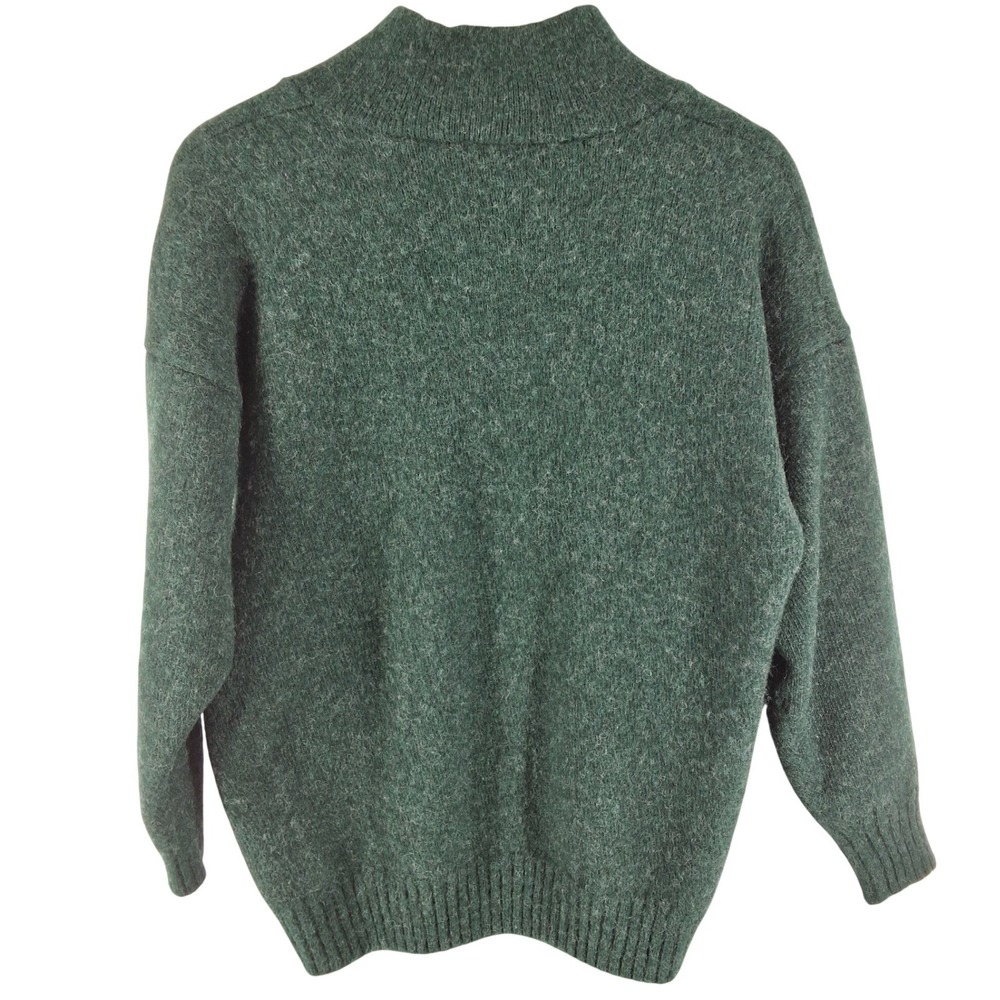 Vintage Manawatu New Zealand Wool Sweater Green Button Mock Neck Pullover Size M - Picture 3 of 3